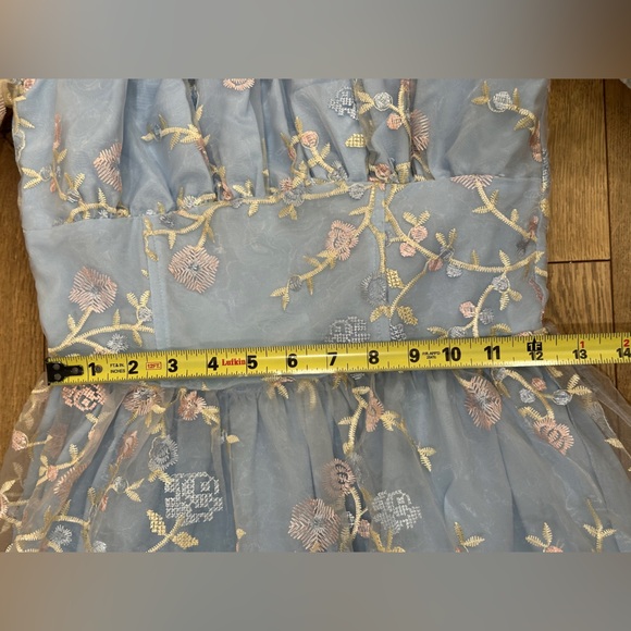 Sugar Thrillz Blue Floral Long Sleeve Dress - Picture 9 of 10